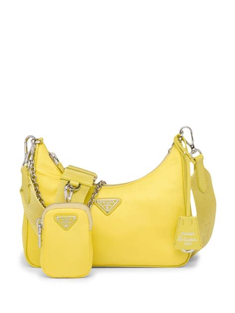 prada nylon yellow bag|pre owned Prada nylon bag.